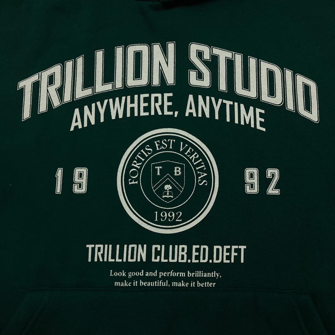 트릴리온 빅로고 그린 후드티 상품이미지2