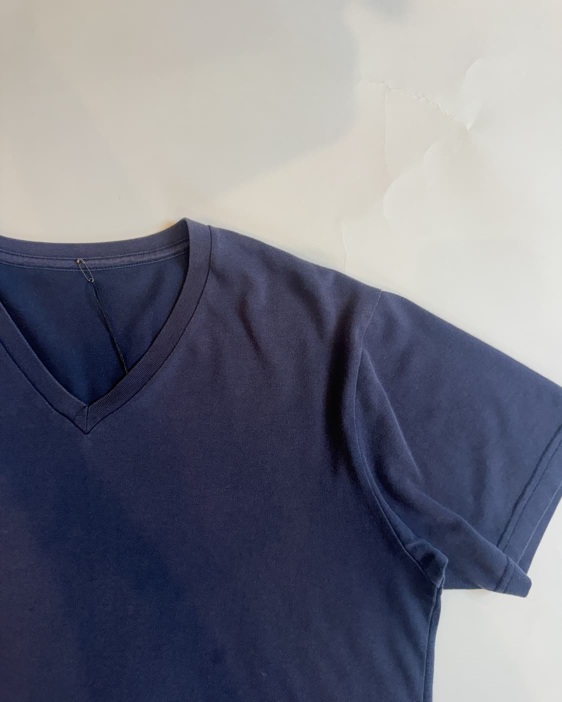 Navy Pigment Washed V-Neck Tee  상품이미지2