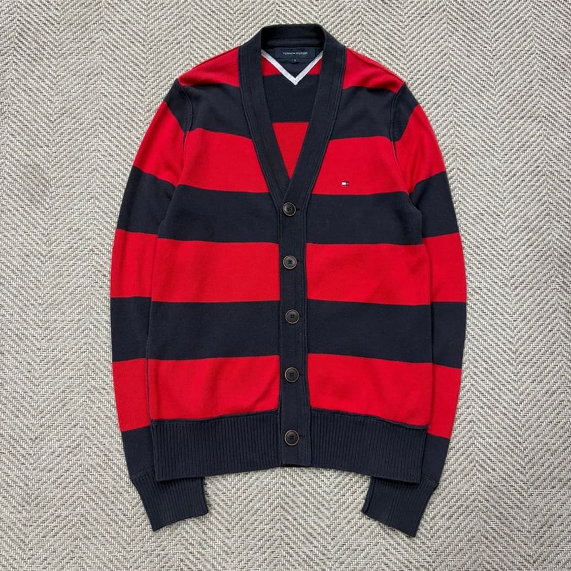 타미힐피거 단가라 로고 가디건 v2707 상품이미지1