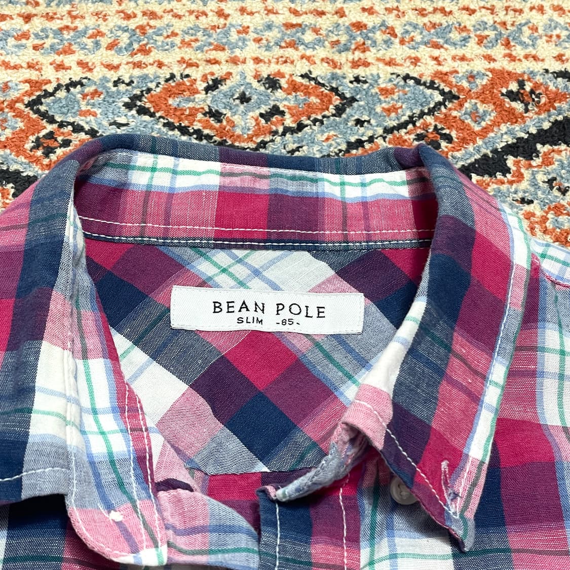 빈폴 레드블루 타탄체크 얇은코튼 셔츠 여성95 상품이미지2