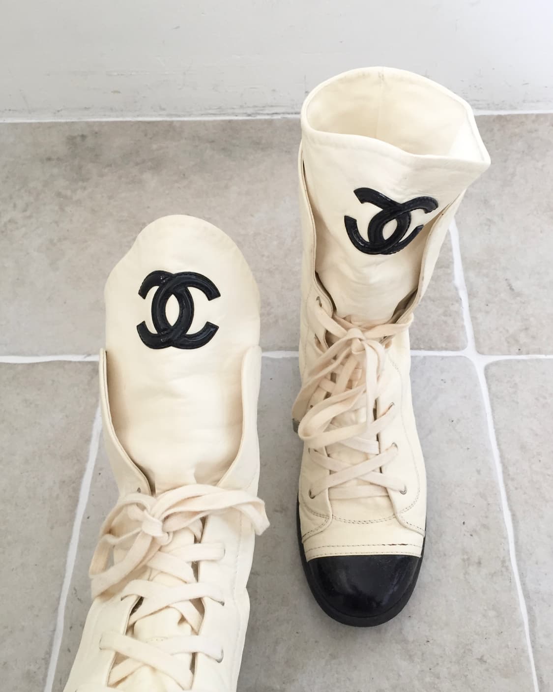 Chanel 샤넬 빈티지 램스킨 부츠 정품 상품이미지3