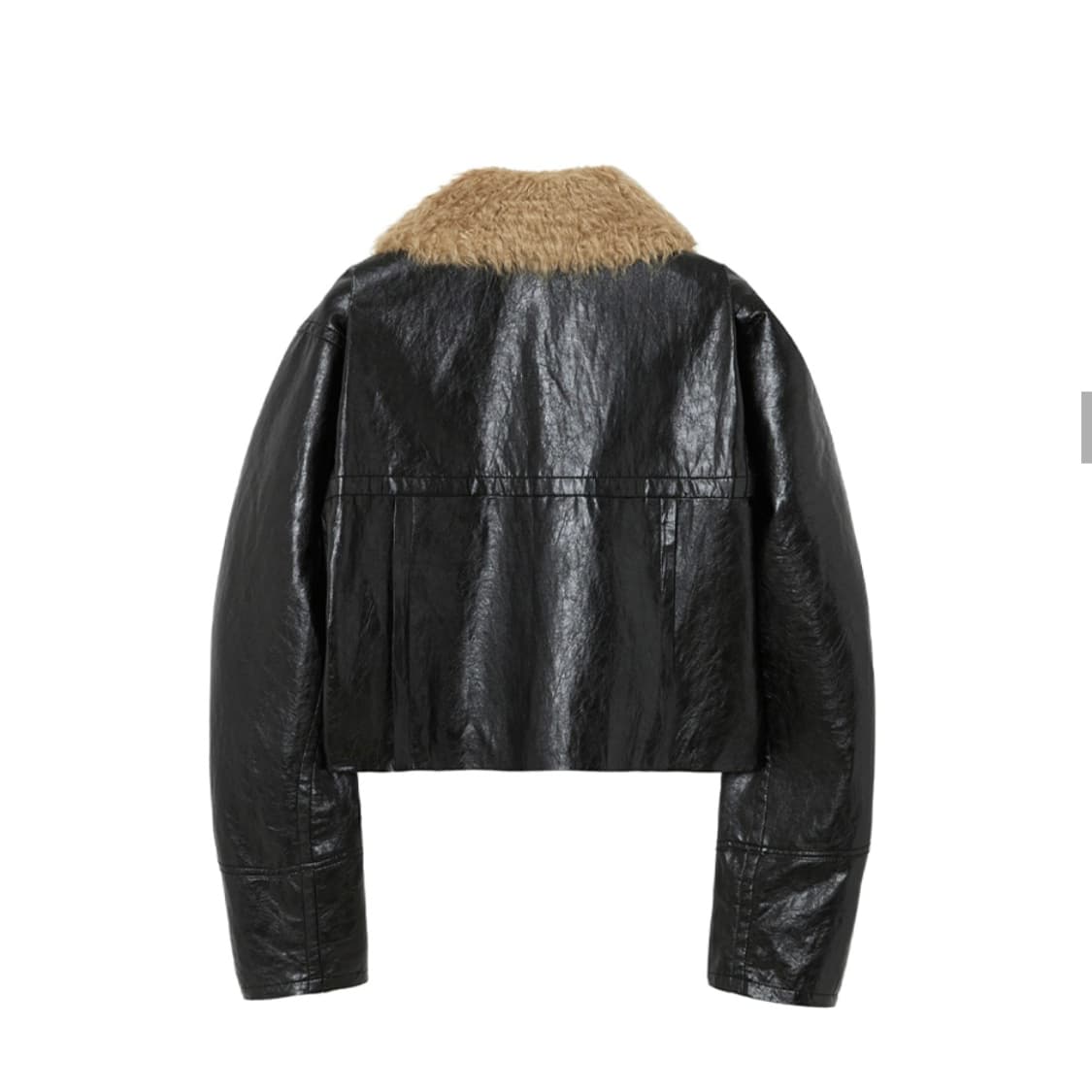 인사일런스 우먼 비건 레더 크롭 자켓 블랙 상품이미지3