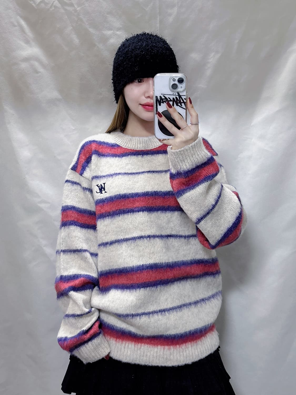 우알롱 스몰로고 니트  상품이미지2