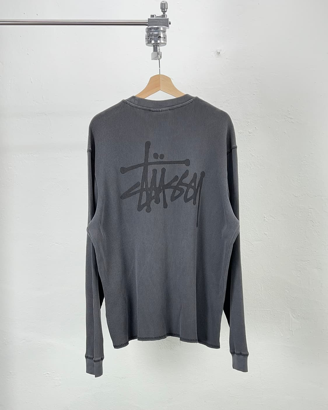 스투시 베이직 스탁 써멀 롱 슬리브 워시드 블랙 상품이미지1