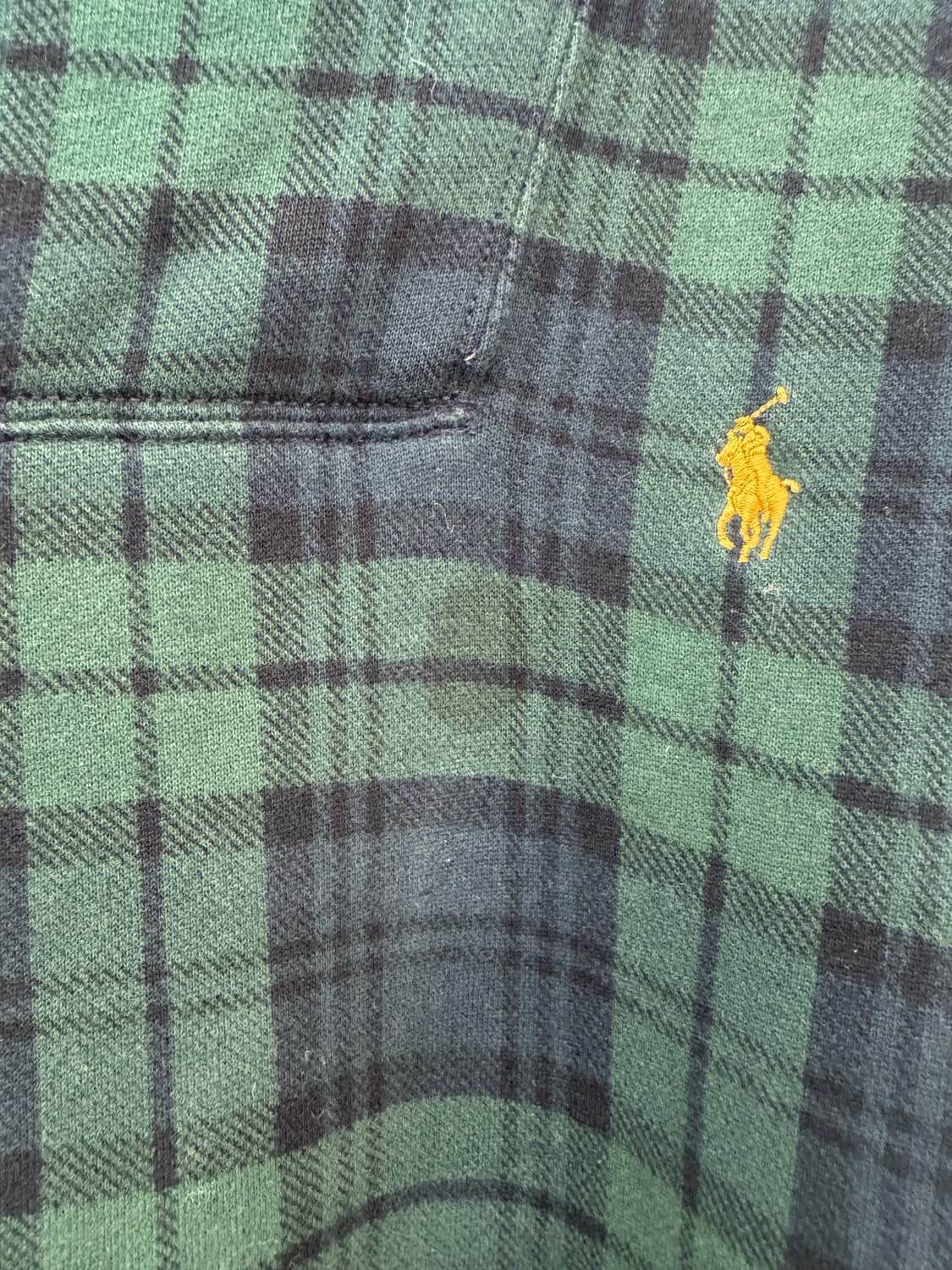 폴로 그린 타탄체크 숄카라 플리스 맨투맨 상품이미지5