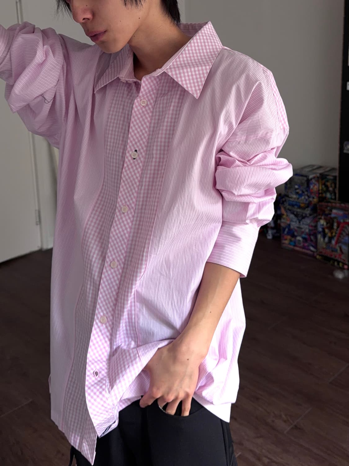 Richard Yoo 슈페리어 오버 패턴 믹스 셔츠 상품이미지2