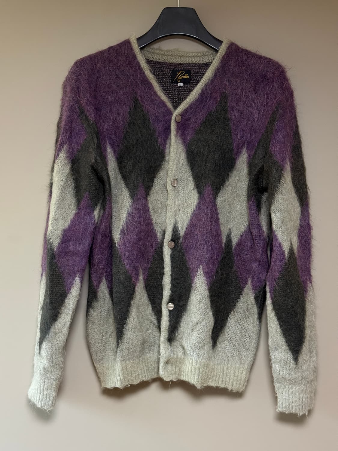 Needles 니들스 모헤어 가디건 퍼플 아가일  상품이미지2