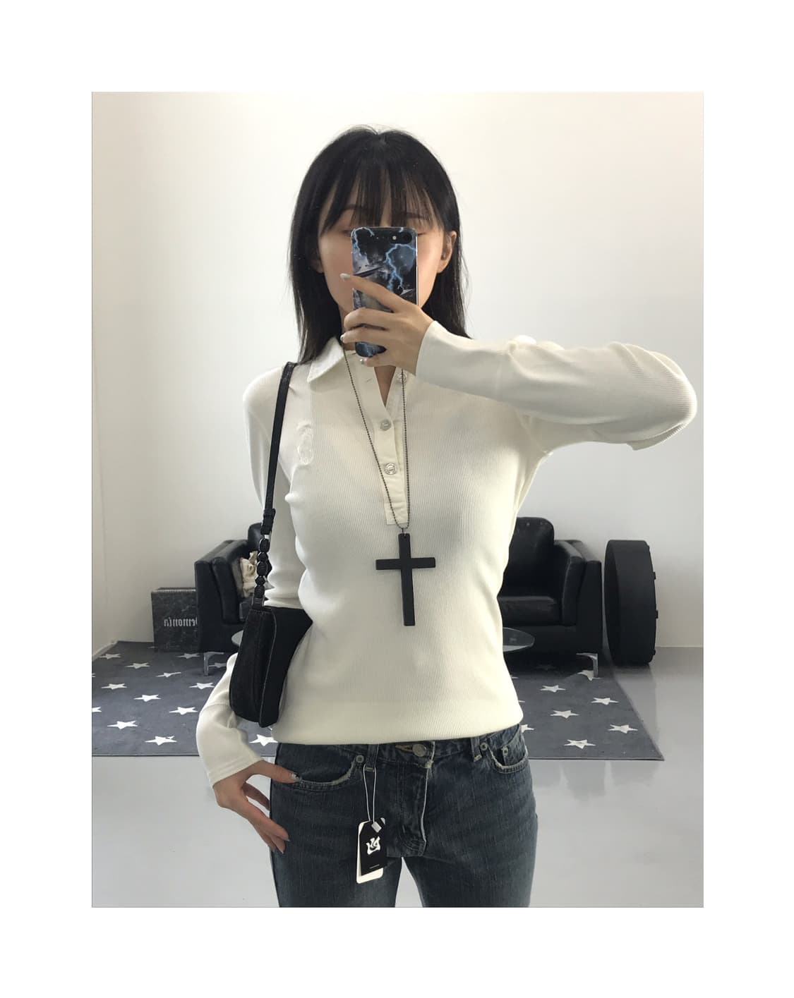 Ralph Lauren white collar top 상품이미지1