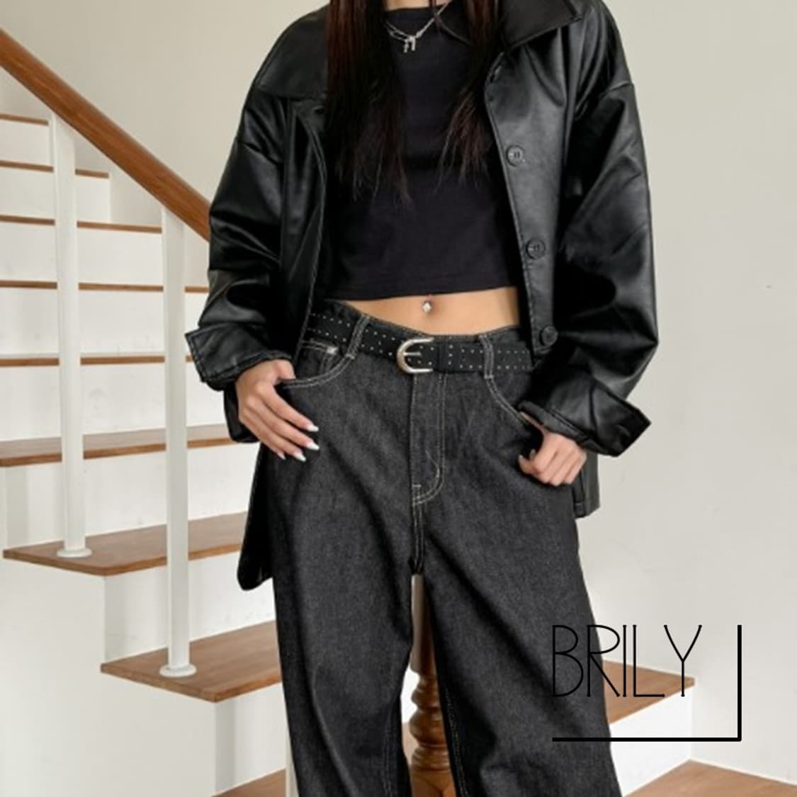 [Unisex] VIX 나노 볼 스터드 미니멀 스웨이드 가죽 벨트 상품이미지6