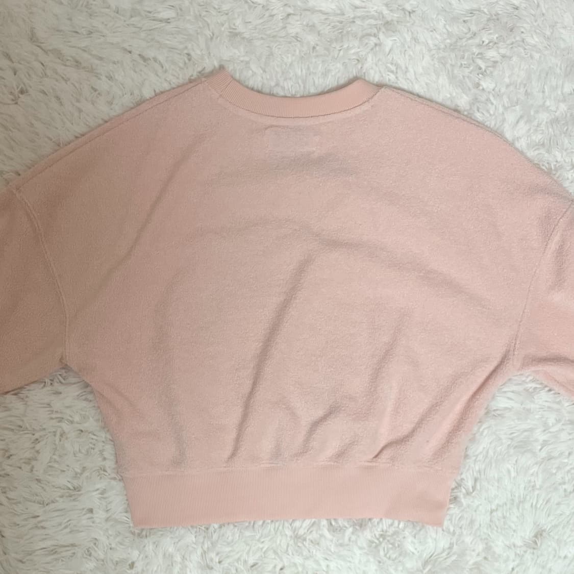 키르시 빅 체리 테리 기모 크롭 스웻셔츠 [살몬] 상품이미지3