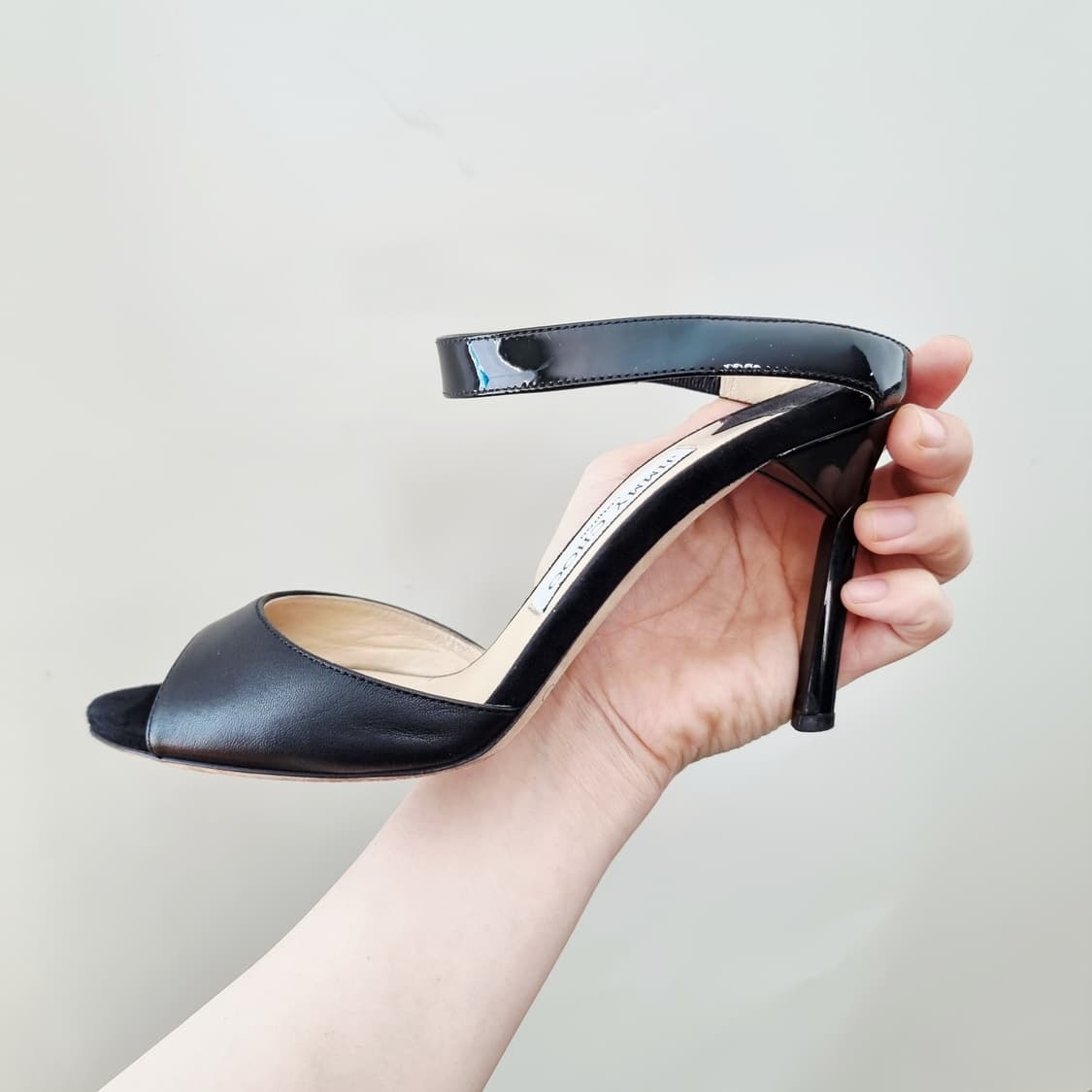 지미추 레더 샌들힐 하이힐 슈즈 구두 오픈토힐 (235/표기36.5) 상품이미지5