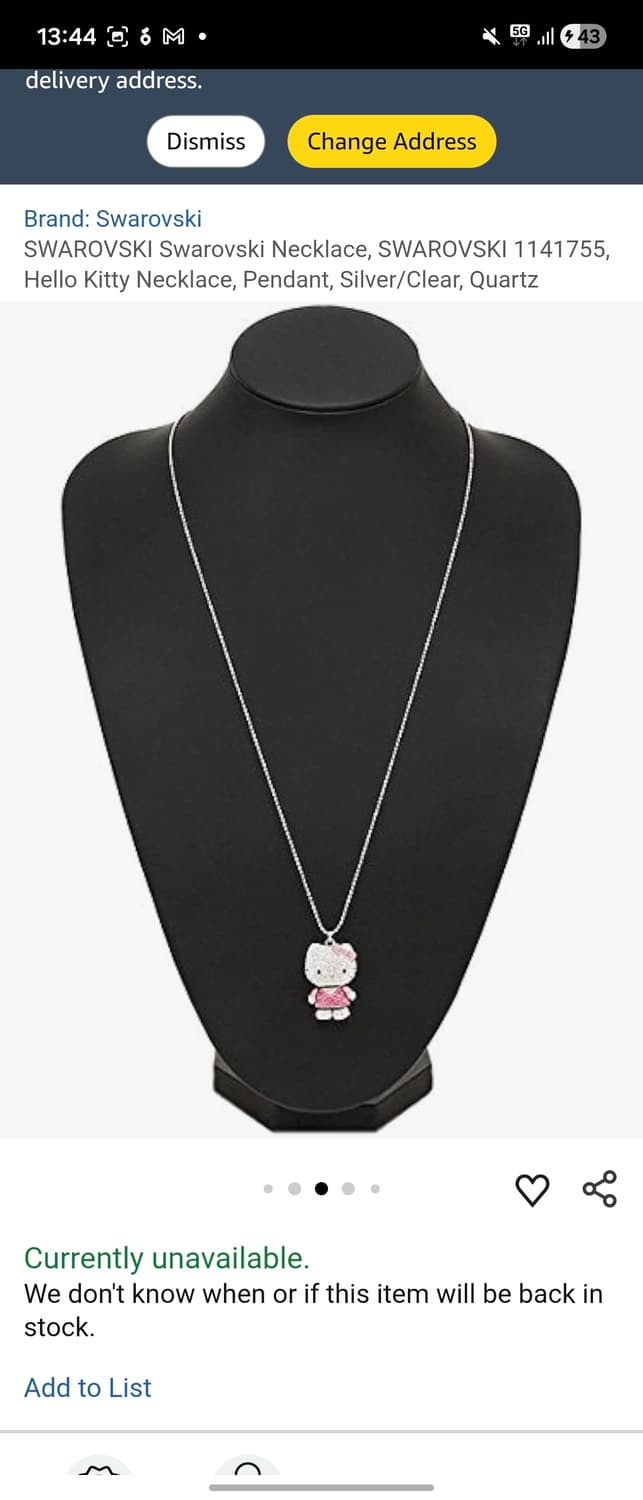 헬로키티 스와로브스키 한정판 목걸이 상품이미지10