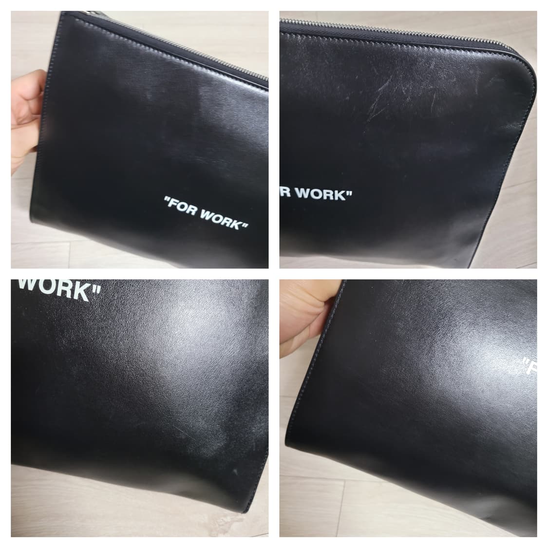 정품 오프화이트 포 워크 블랙 클러치 백 상품이미지3