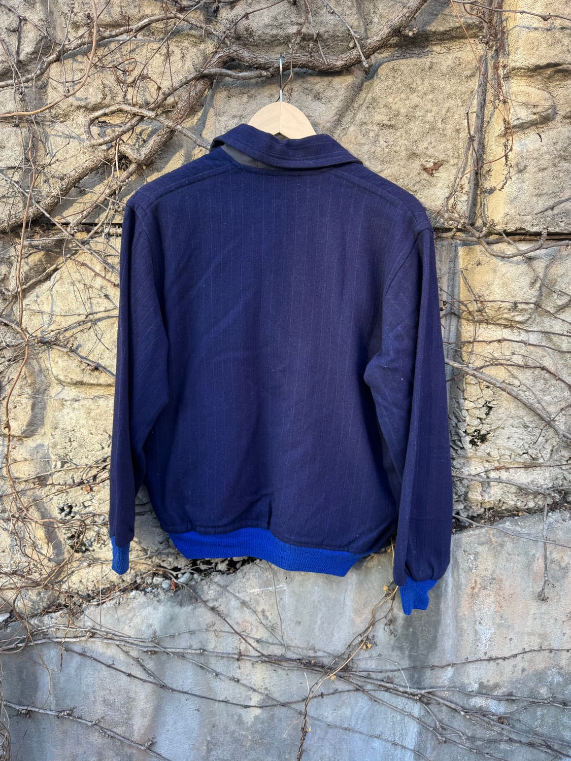 80~90s 빈티지 리버시블 울 코튼 봄버 블루종 워크 자켓 상품이미지3