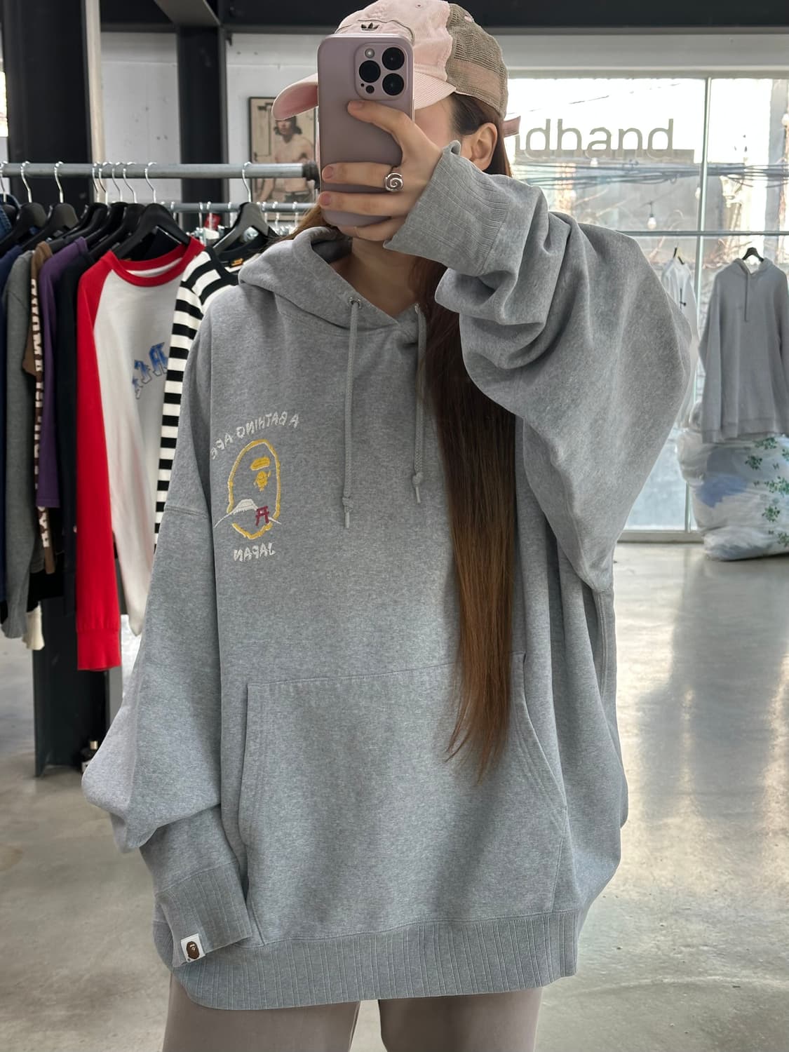 베이프 재팬 빅사루 루즈핏 풀오버 후드티 상품이미지3