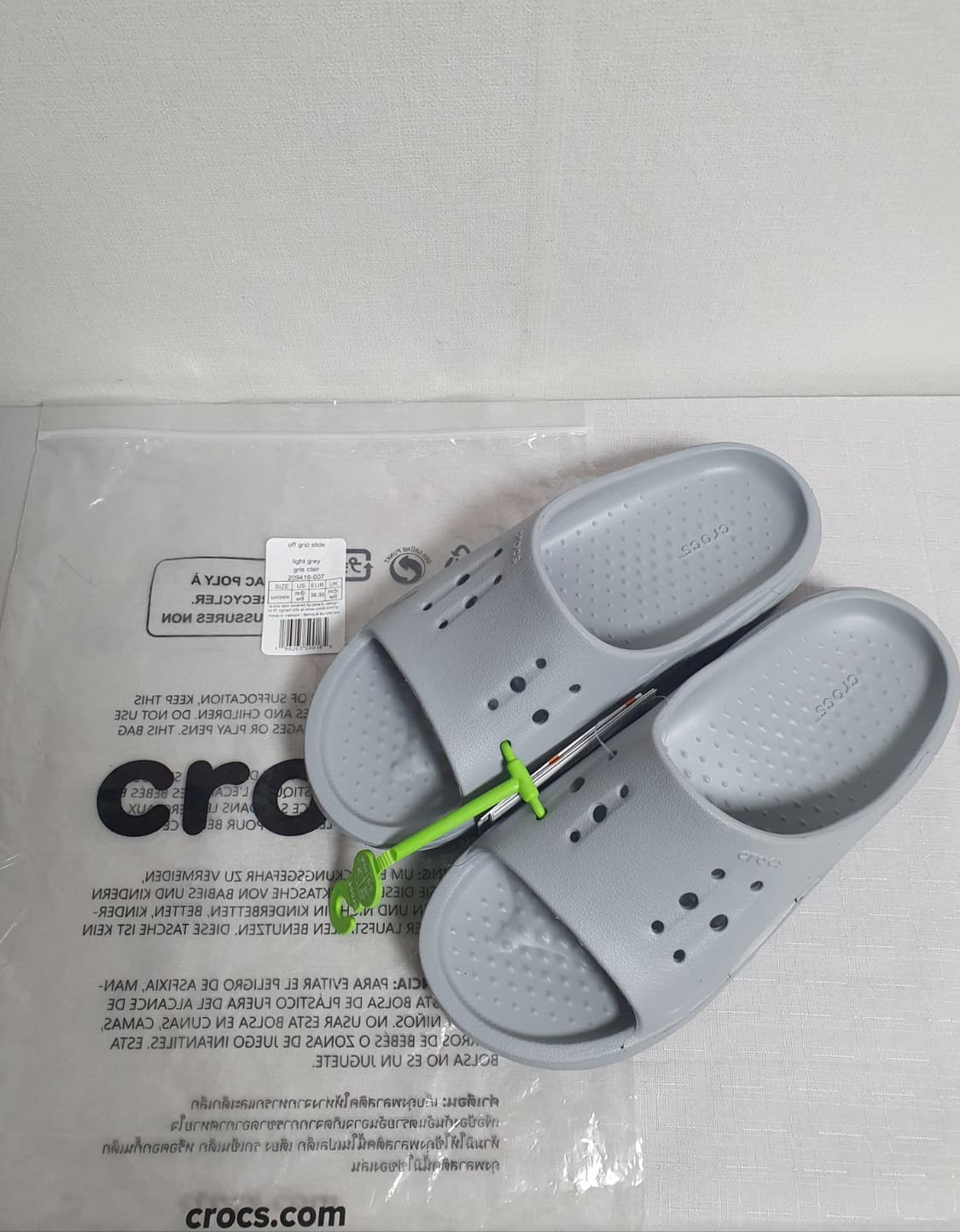 크록스 오프 그리드 슬라이드 라이트그레이 250mm 새상품 상품이미지1