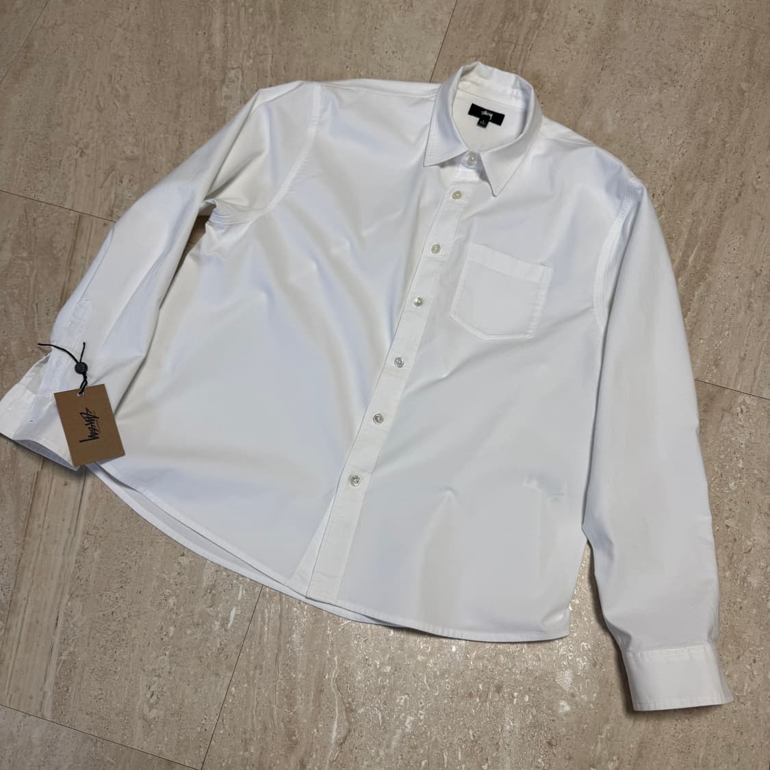 [L] 스투시 옥스포드 셔츠 화이트 상품이미지2