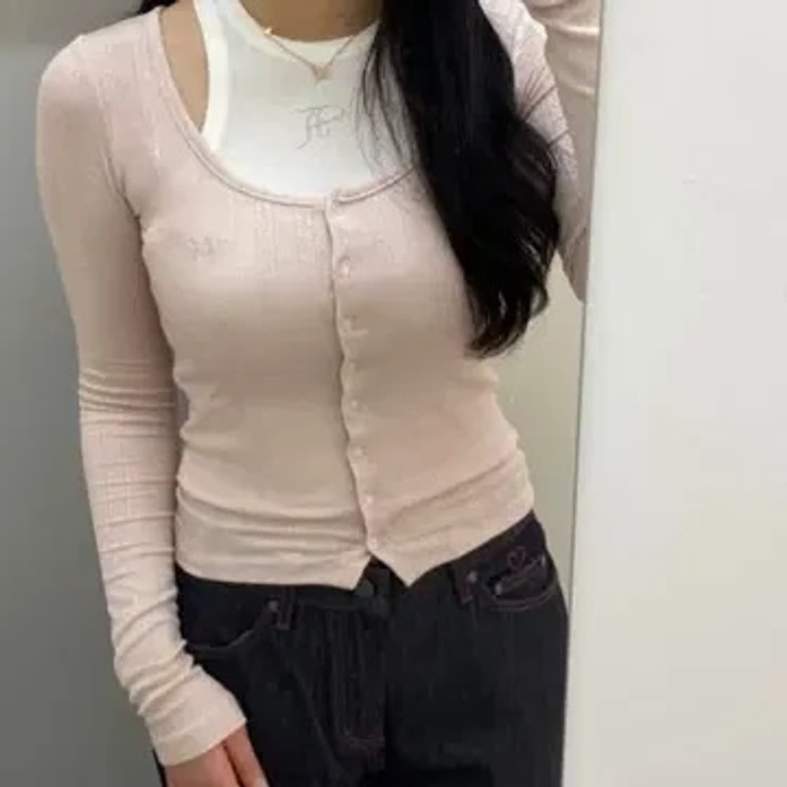 쓰리타임즈 베이비 레귤러 가디건 핑크 상품이미지2