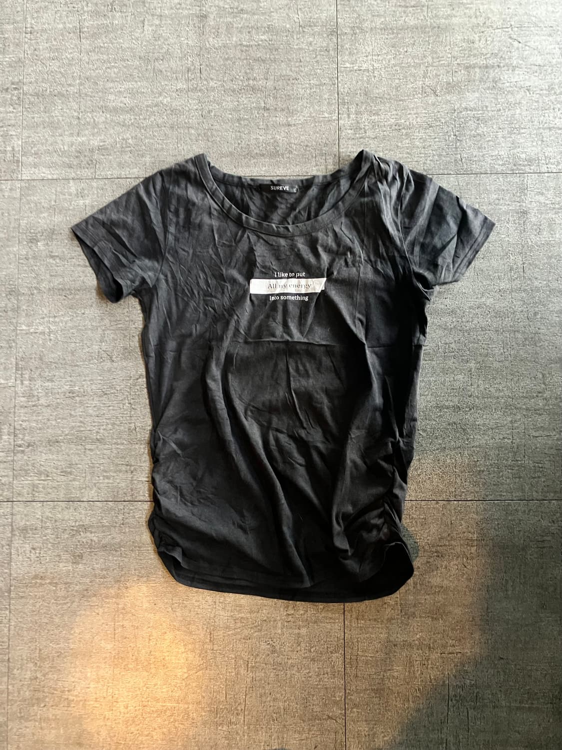 일본빈티지 Sureve 핀터깔y2k 라떼갸루 딱붙핏 사이드셔링 반팔티셔츠 상품이미지1