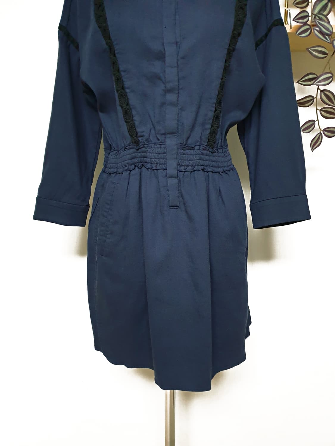 EnC 카라 코튼원피스 66 미니 네이비 상품이미지6