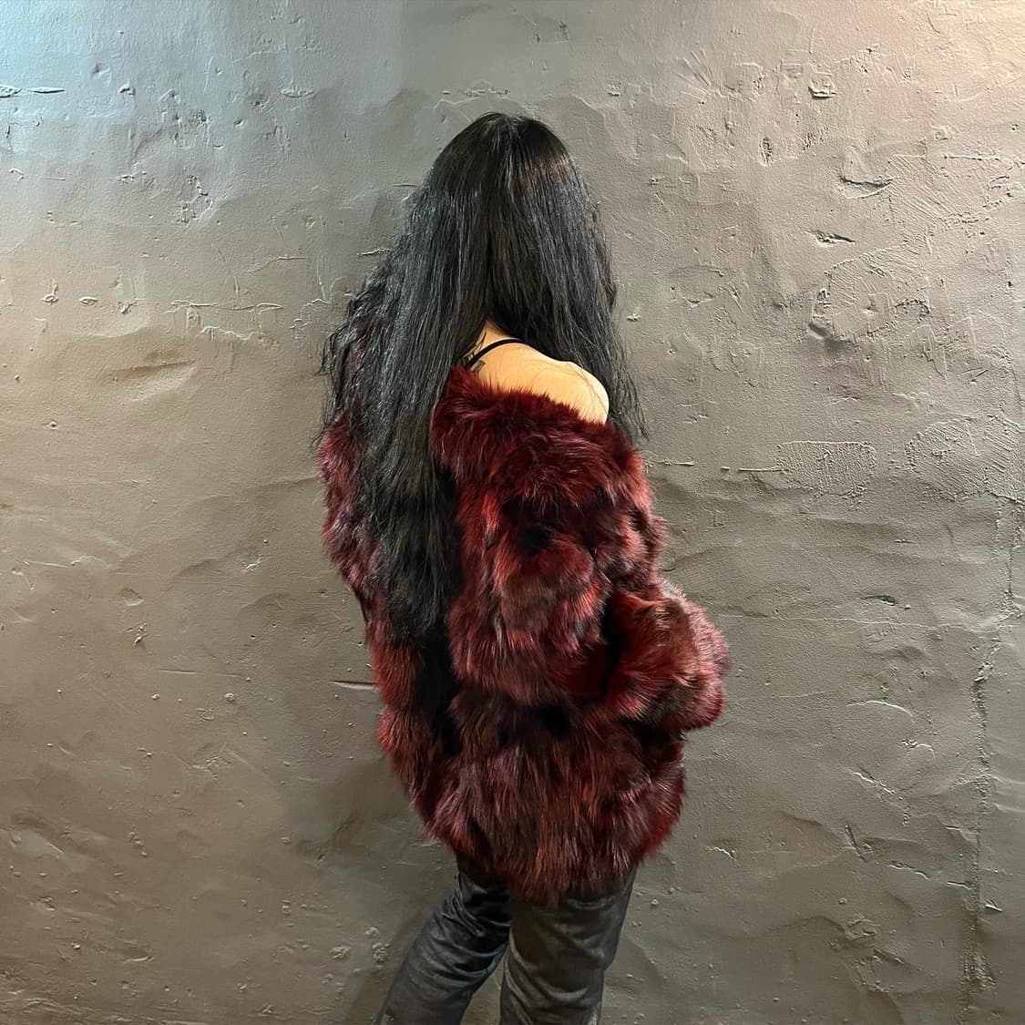 버건디레드 폭스 퍼 자켓 상품이미지7