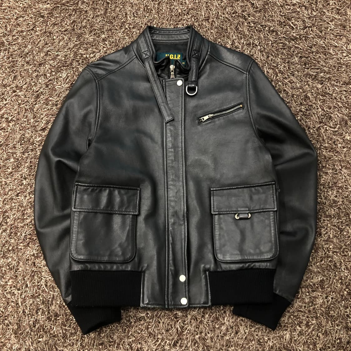 UGIZ 양가죽 멀티포켓 레더 가죽 블루종 자켓 상품이미지1