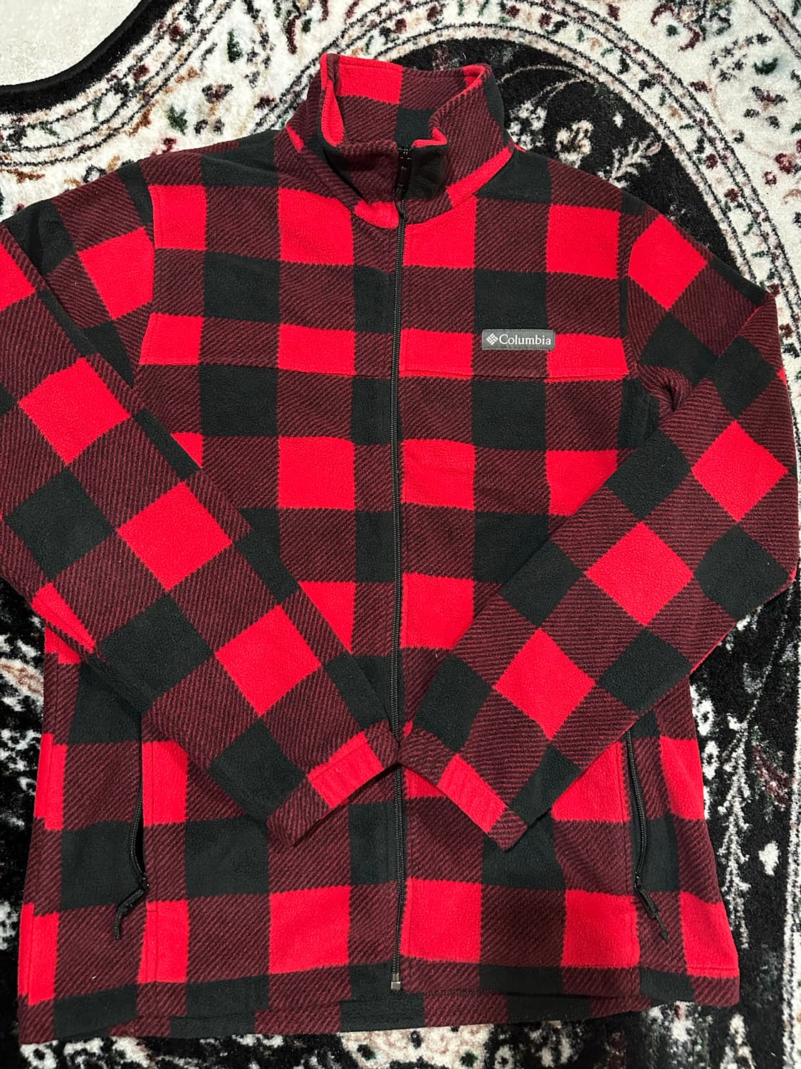 콜롬비아 체크 패턴 플리스 자켓 집업 상품이미지1