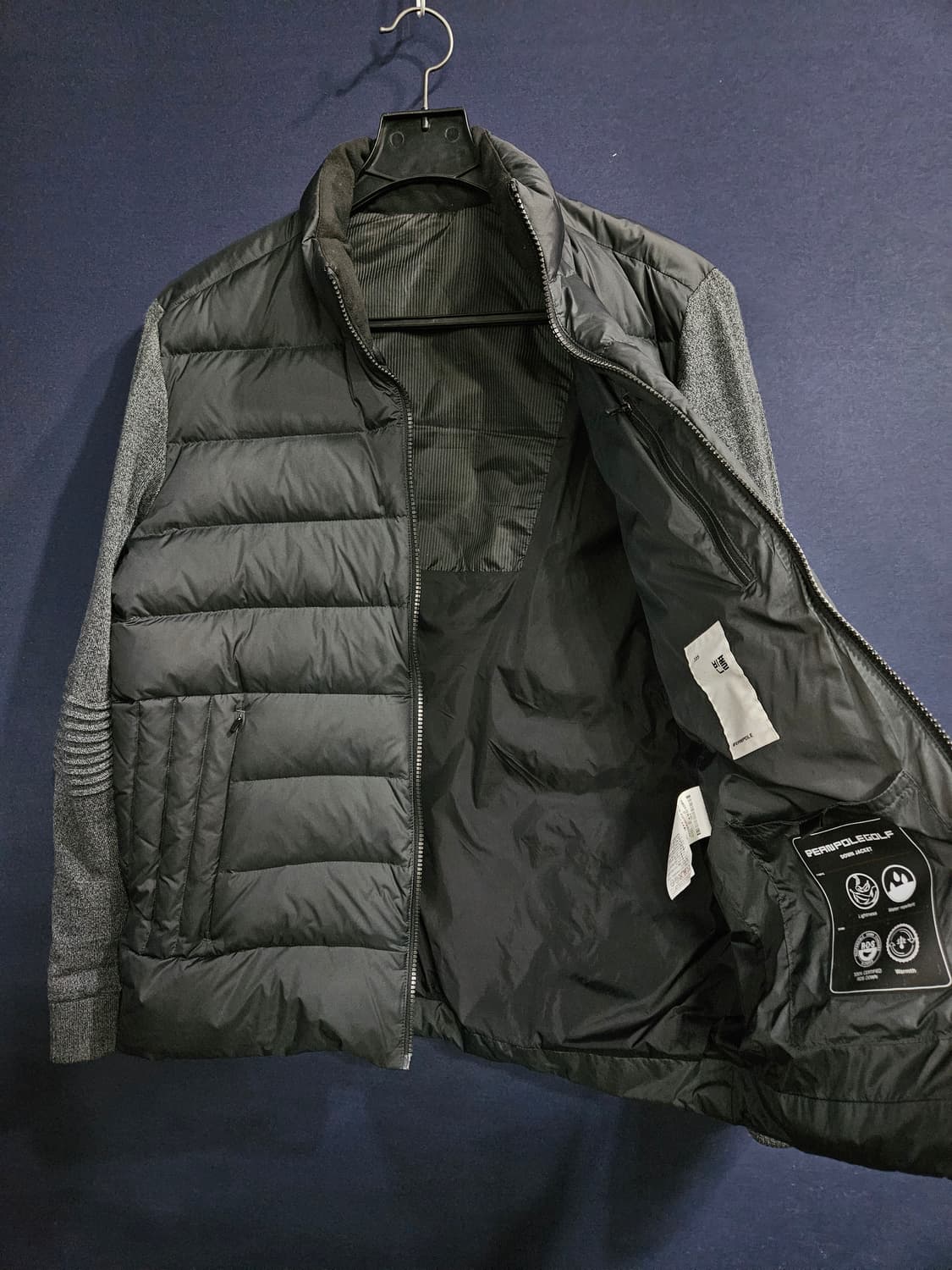 빈폴골프 다크그레이 남성 슬림핏 100~105 구스다운 골프경량패딩 상품이미지8