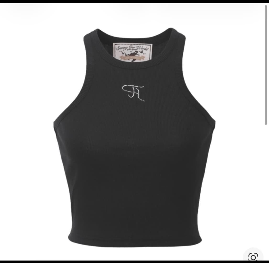 쓰리타임즈 나시 탱크탑 검정 크롭  상품이미지1