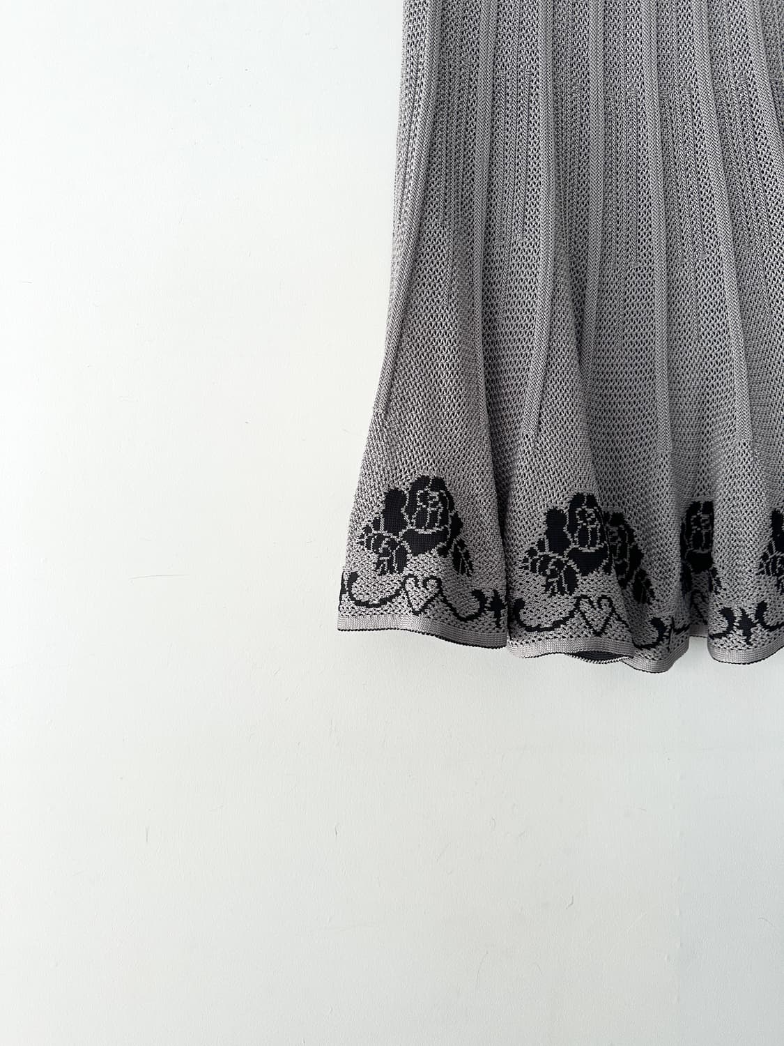 Flower knit flare skirt / mint grey 상품이미지3