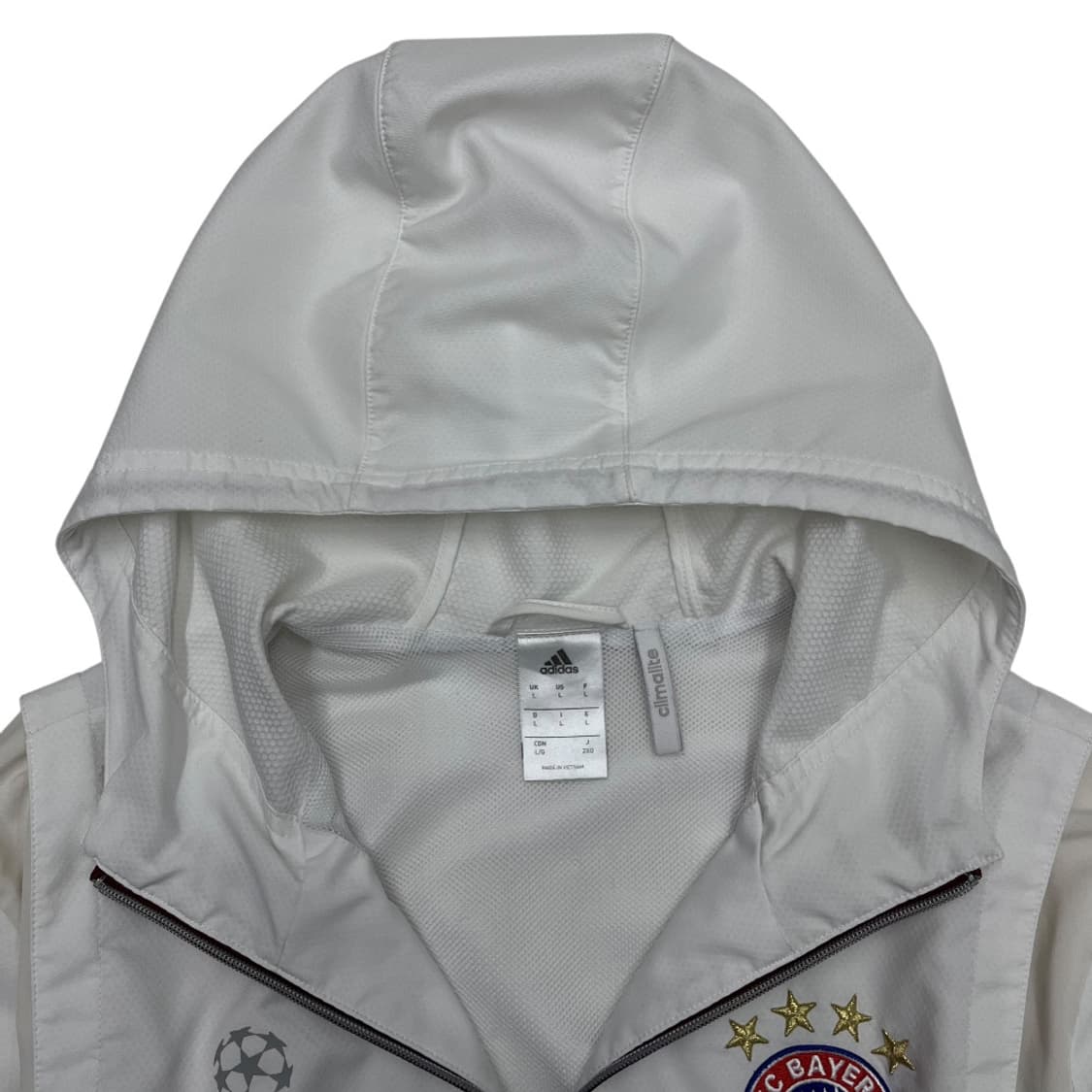 아디다스 바이에른뮌헨 로고 화이트 후드 바람막이 L 상품이미지6