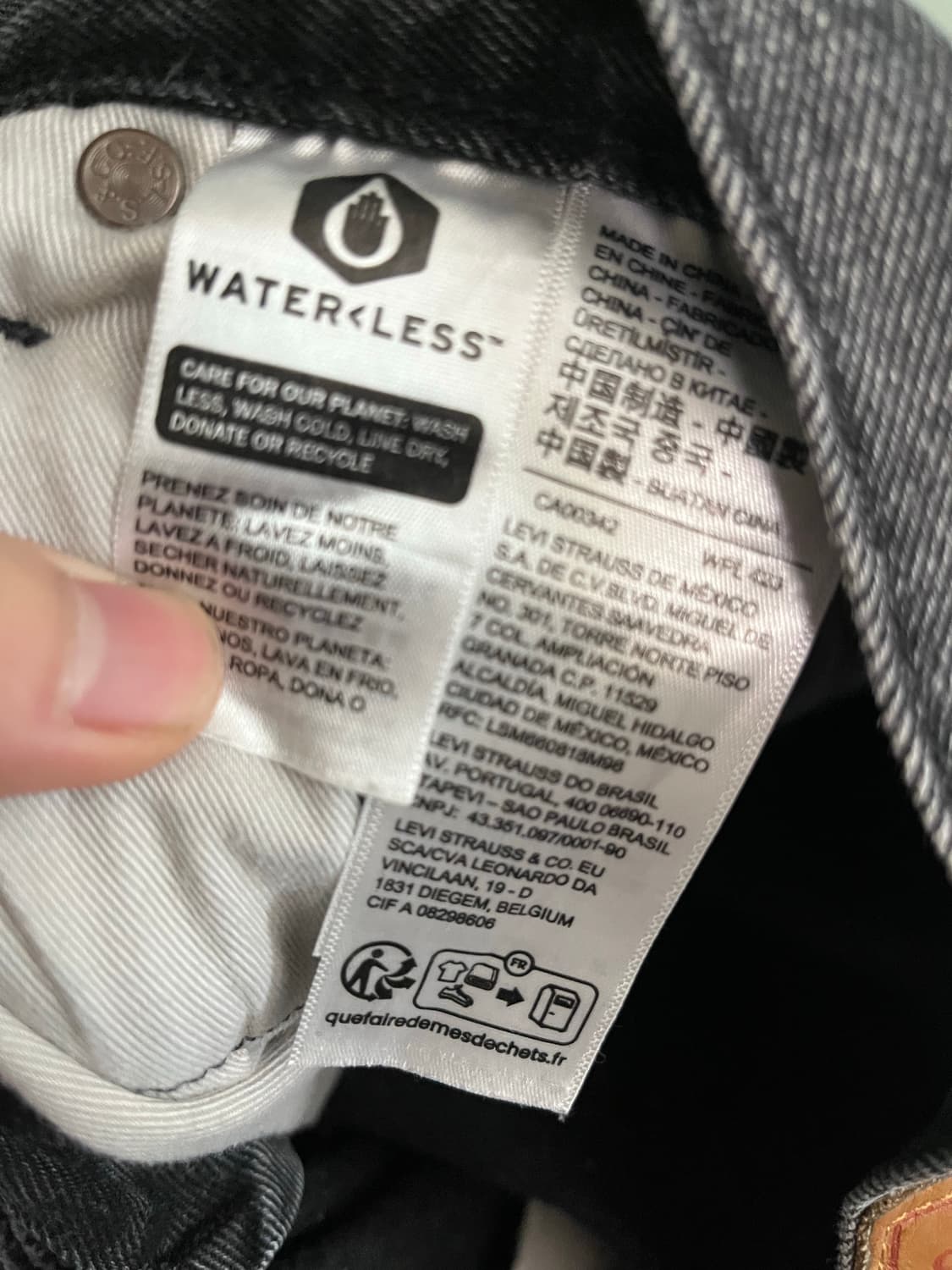 리바이스 501셀비지 32x32 Black Washed 상품이미지5