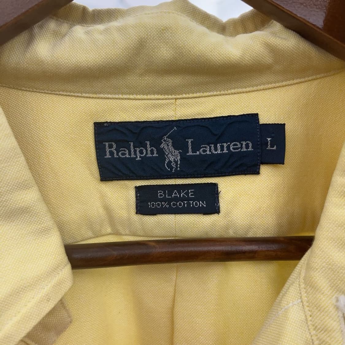 폴로 랄프로렌 빈티지 옥스포드 레몬 옐로우 셔츠 L C06765 상품이미지5