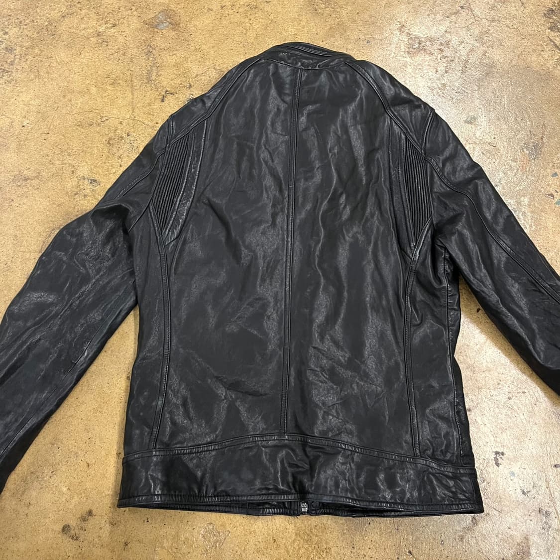 [정품/105] SIGE 블랙 레더 자켓 라이더 스타일 b16 상품이미지4