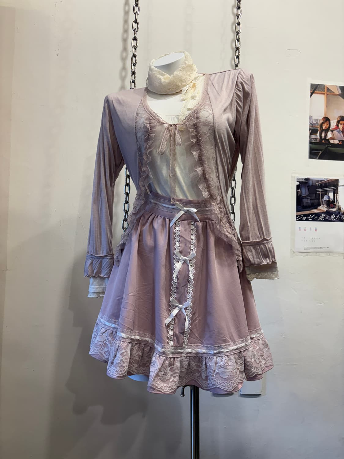 rosa cheri 로사체리 스트랩 핑크 가디건 모리 페어리 상품이미지4