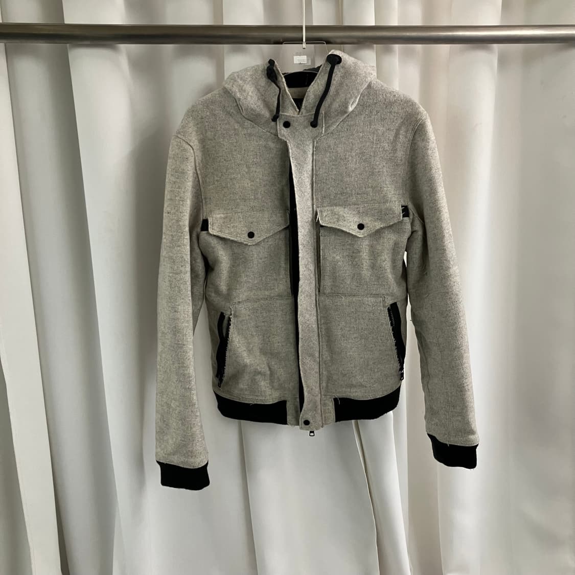 A|X 아르마니 익스체인지 그레이 쉐르파 라인 후드 자켓 S 상품이미지1