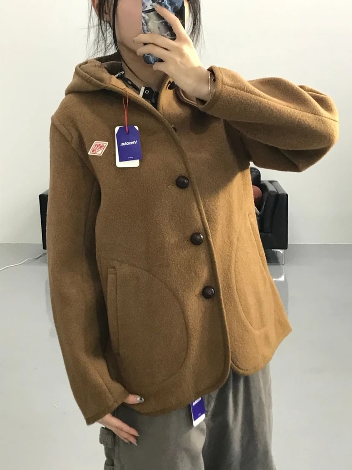 단톤 브라운 후드코트 상품이미지2