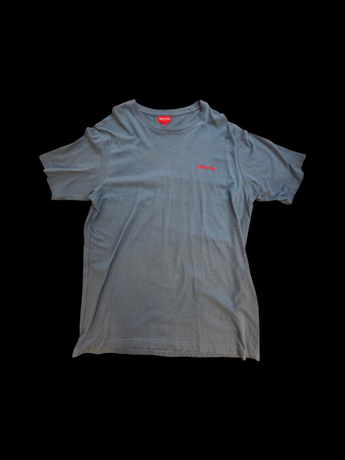 슈프림 스크립트 로고 자수 반팔 티셔츠 상품이미지1