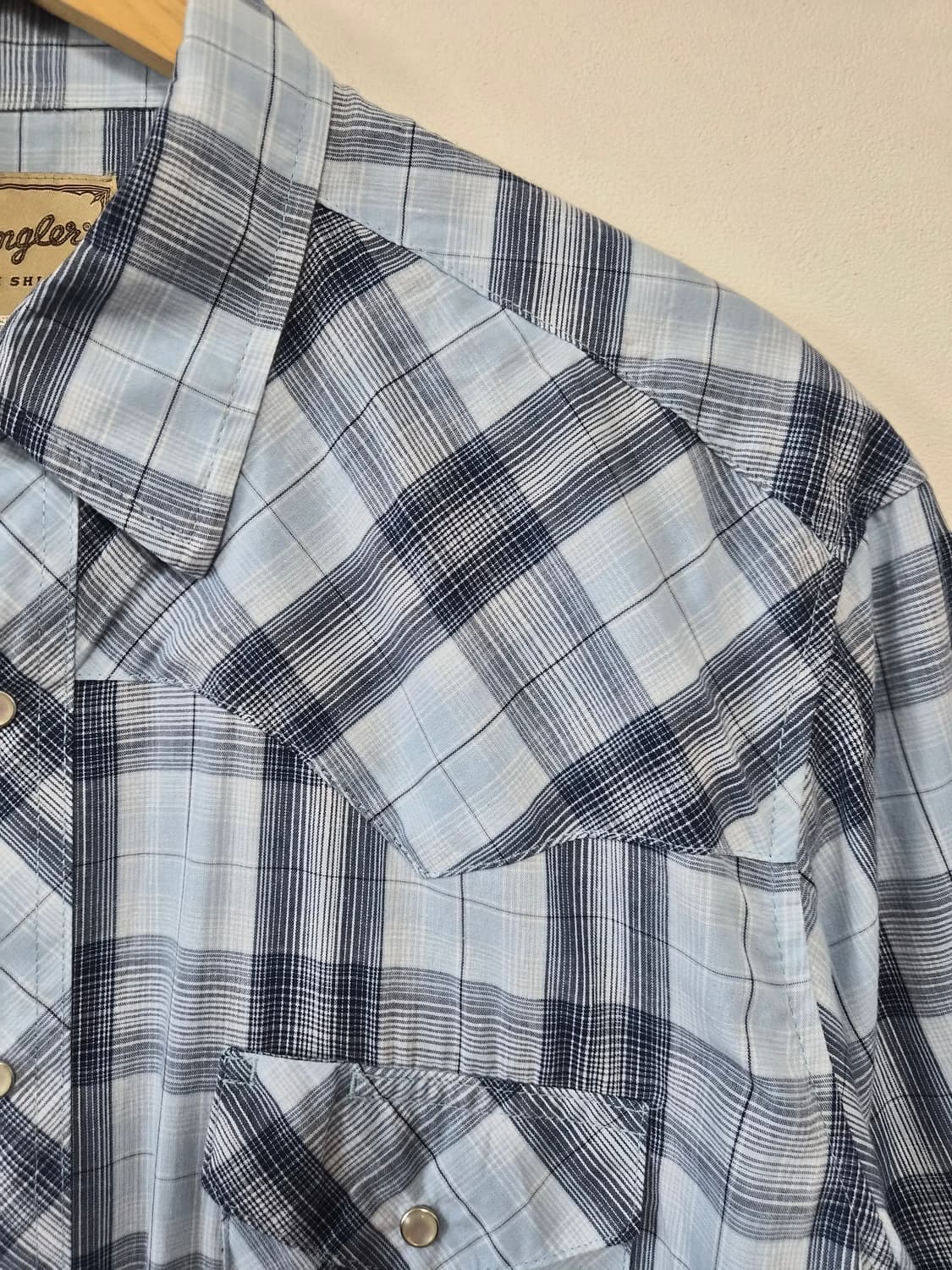 랭글러Wrangler 체크 웨스턴 반팔 셔츠 XL사이즈 - S327 상품이미지3
