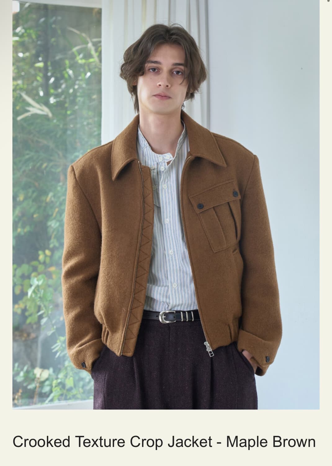 웨이비니스 크룩드 크롭 자켓 브라운 (2사이즈) 상품이미지1