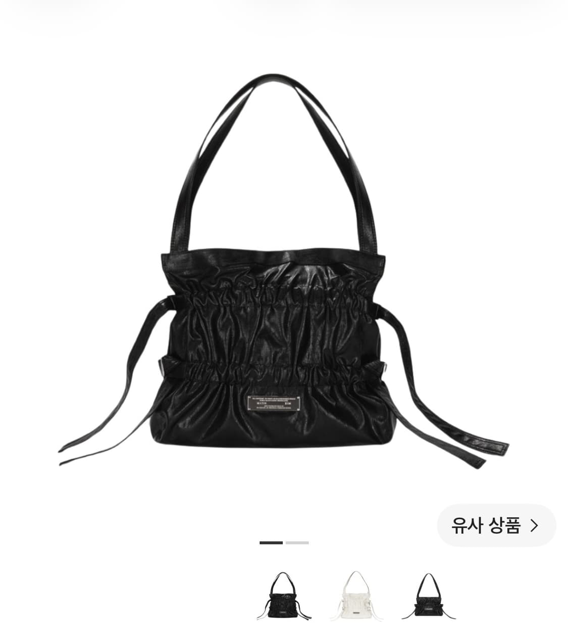 마뗑킴 포우 레더 씨쉘 백 블랙 상품이미지1