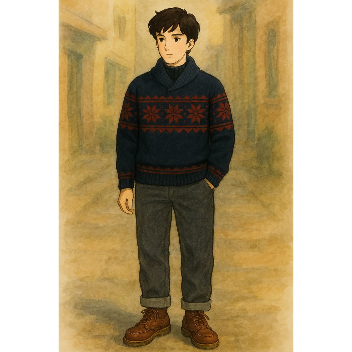 [103] J.PRESS 제이프레스 울 노르딕 숄카라 니트  상품이미지8