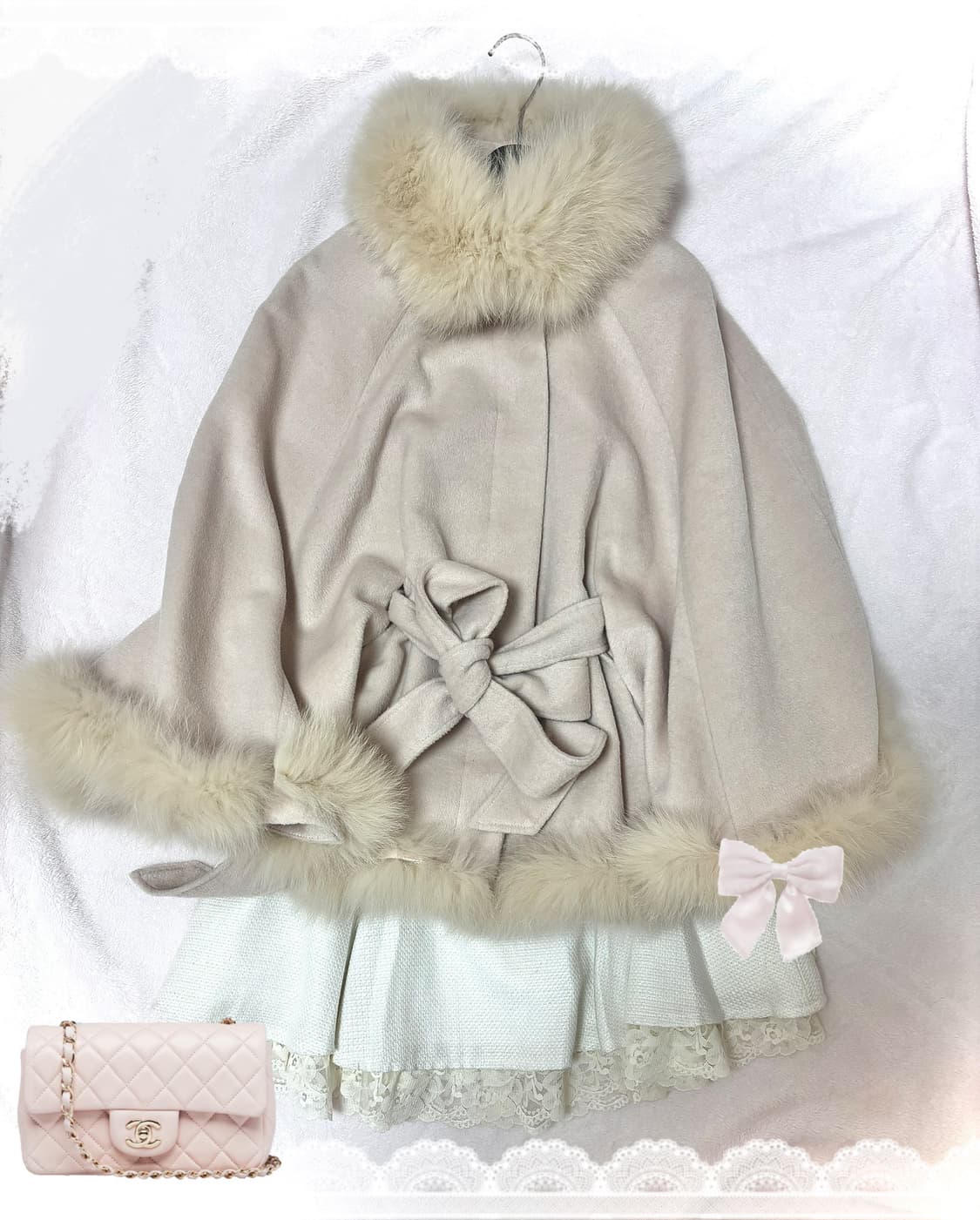 세실맥비 뮤트핑크 판쵸 코트 케이프 코트 히메갸루 라떼갸루 상품이미지1