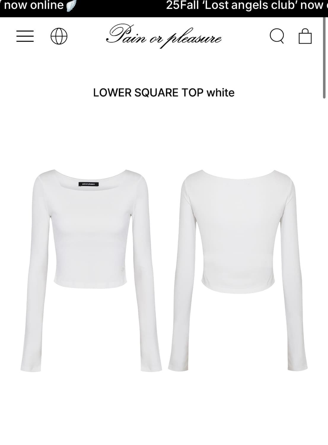 새상품 페인오어플레져 스퀘어 탑 페오플 상품이미지1