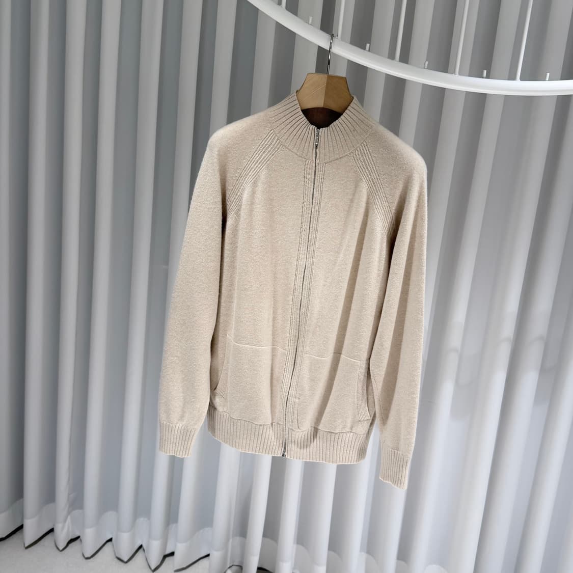 (A+/L) / 로로피아나 베이비 캐시미어 니트 집업 자켓 베이지 상품이미지2
