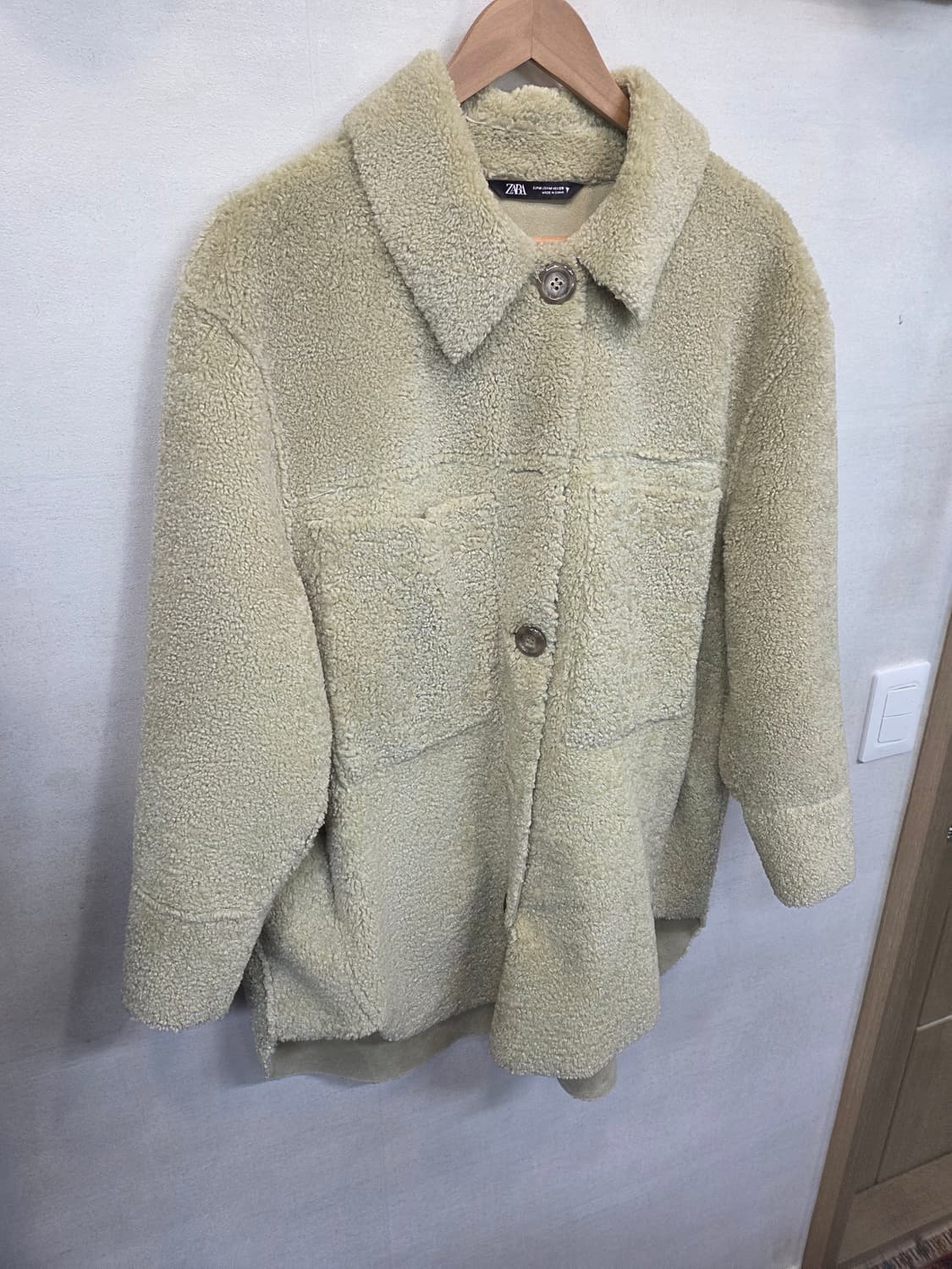 자라 여성 뽀글이 플리스 무스탕 자켓 m 오버핏  상품이미지5