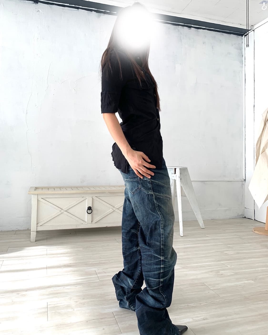 Black pleated pocket detail top 상품이미지9