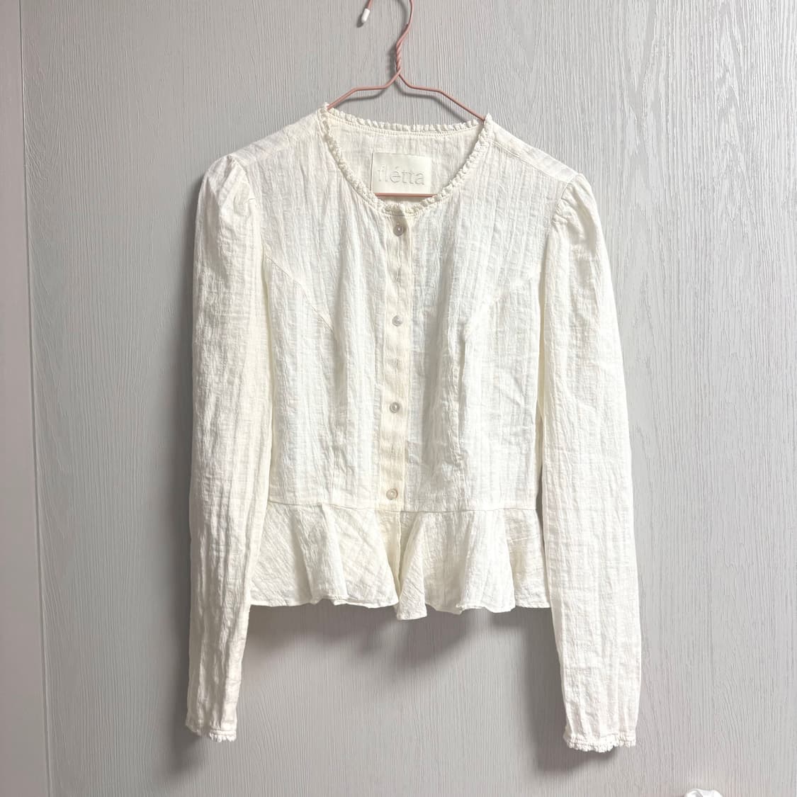 (s) 플레따 레이스 블라우스 크림 상품이미지2