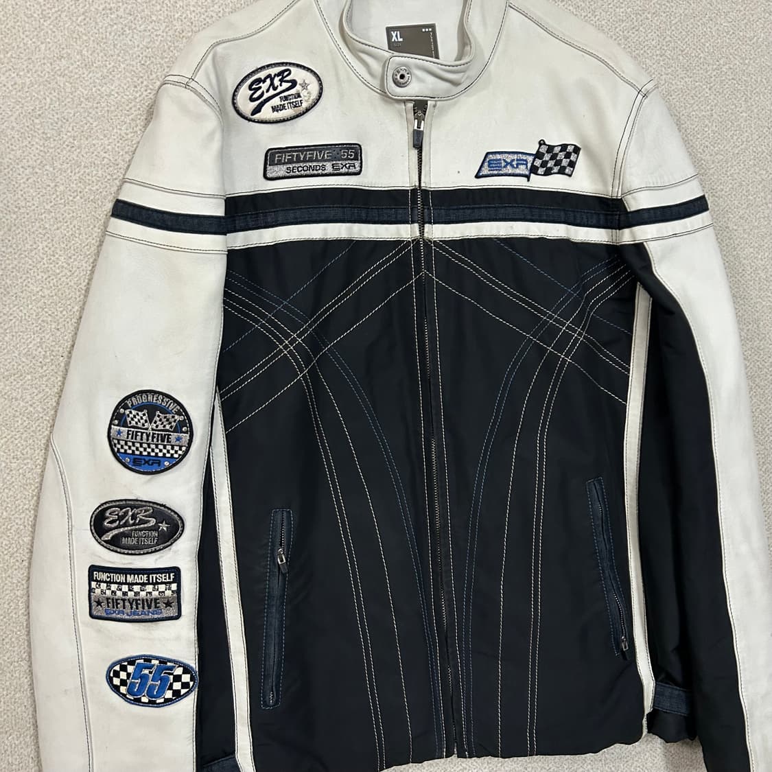 (XL) EXR 화이트앤블랙 레이싱 자켓  상품이미지2