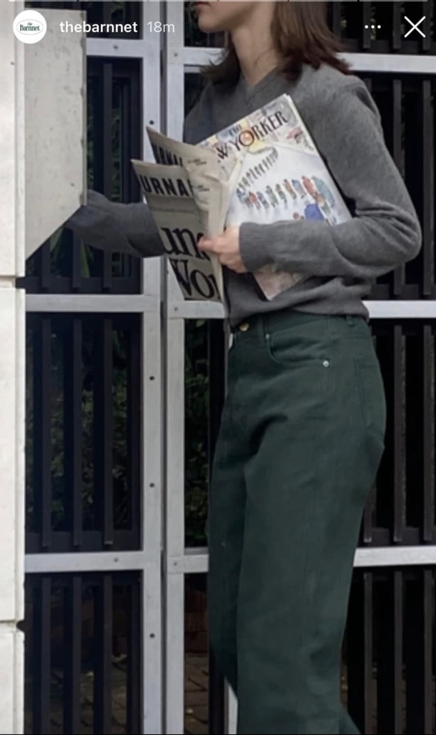 더 바넷 그린 볼리드 데님 팬츠 s 상품이미지3